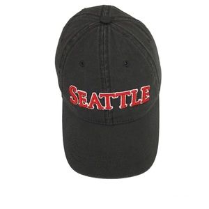 Seattle Charcoal Gray Embroidered Cotton Baseball Logo Cap